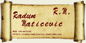 Radun Matićević vizit kartica